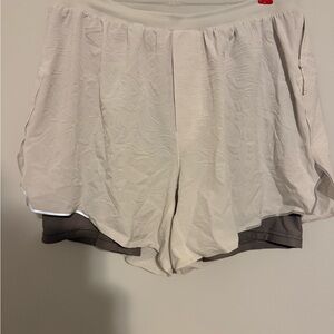 Lululemon Athletica White Shorts with Gray under layer size medium